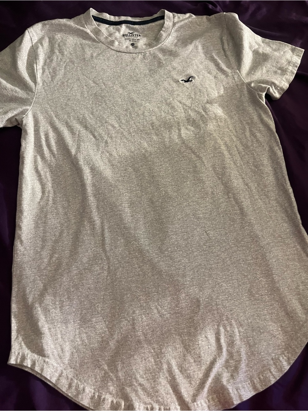Hollister Men's Light Heather Gray Short Sleeve Crew Tee